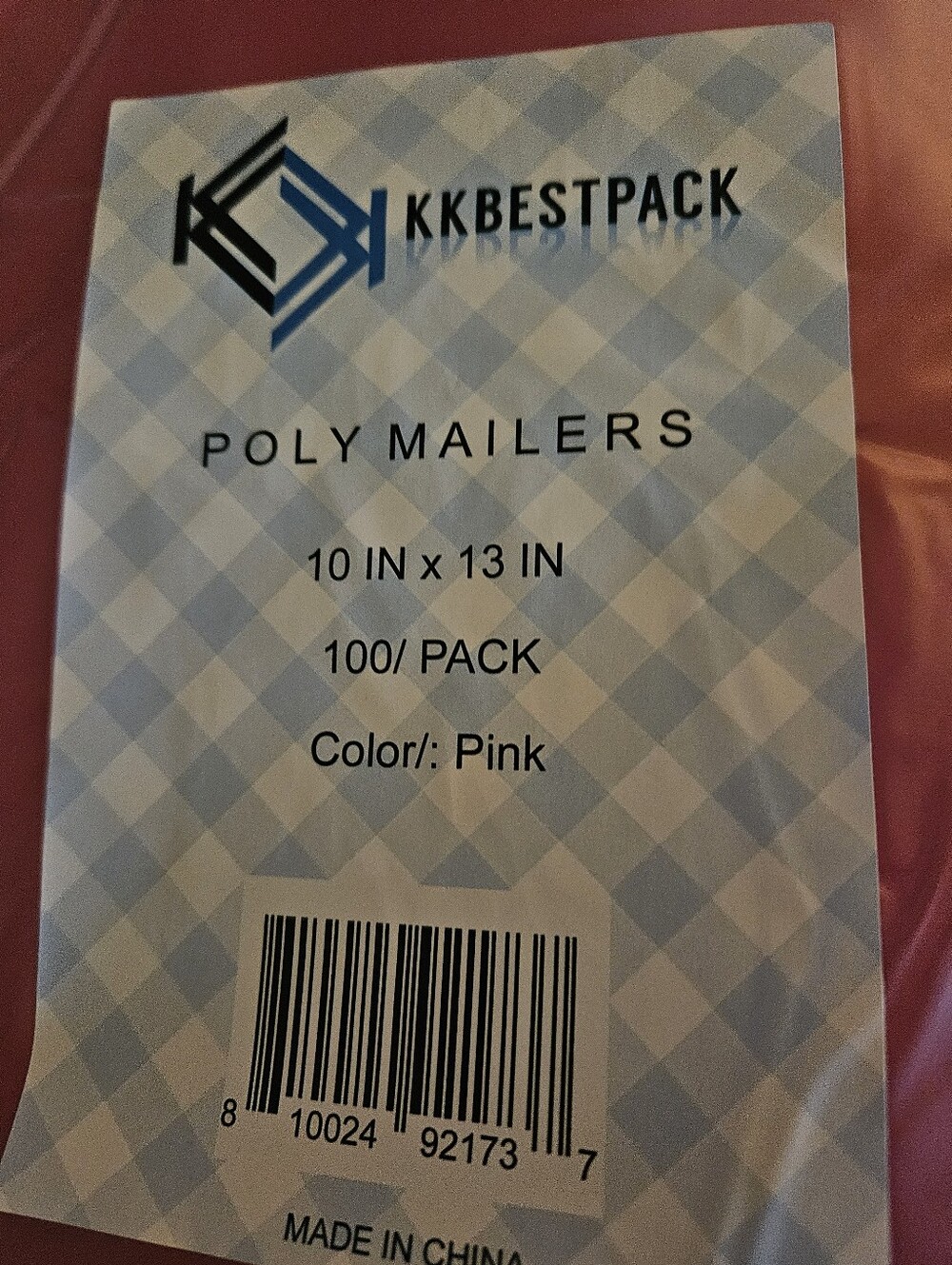 KKBESTPACK Pink Poly Mailers (10" x 13") – 100 Pack